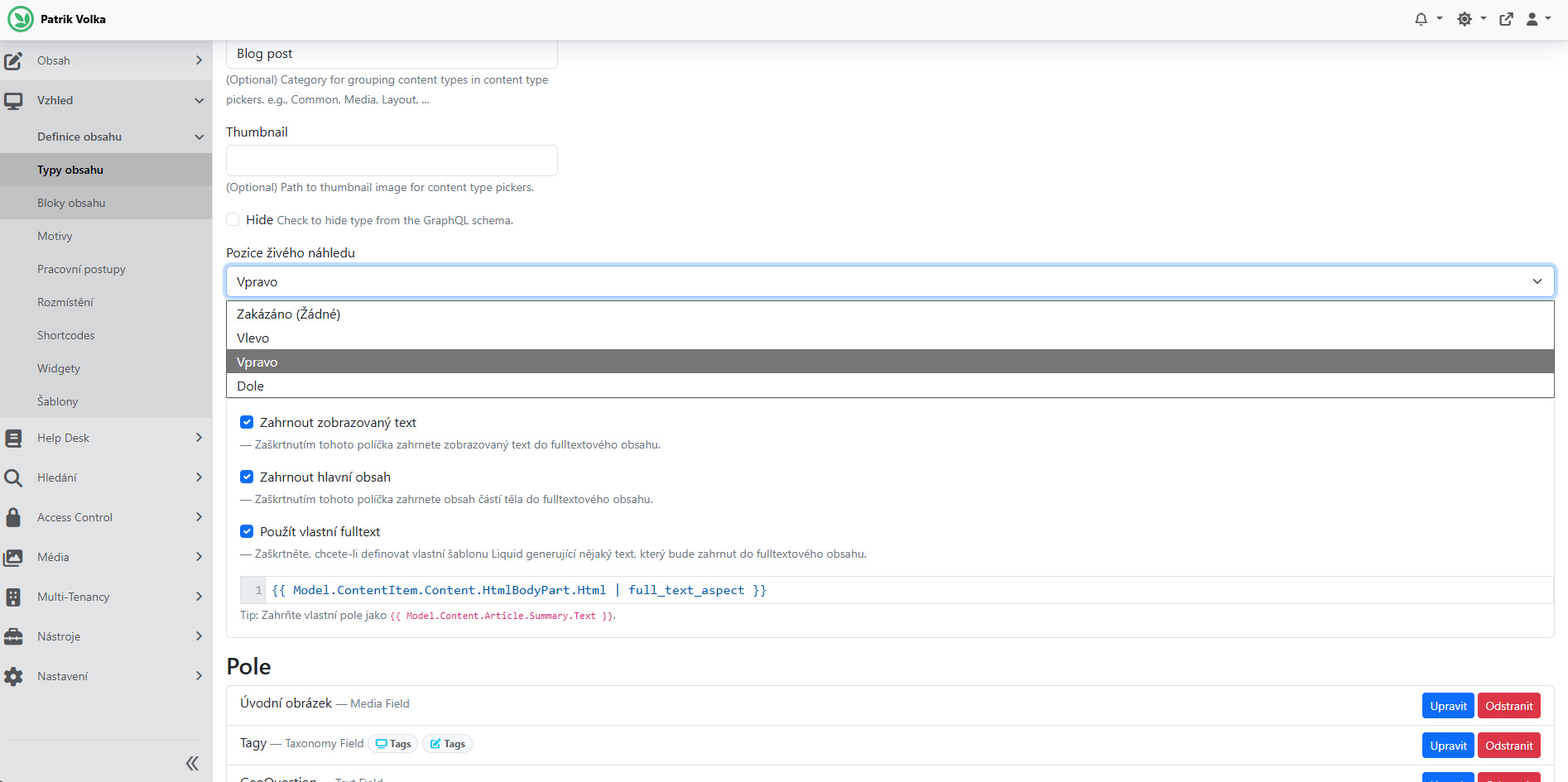 Live Preview Modul pro Orchard Core CMS